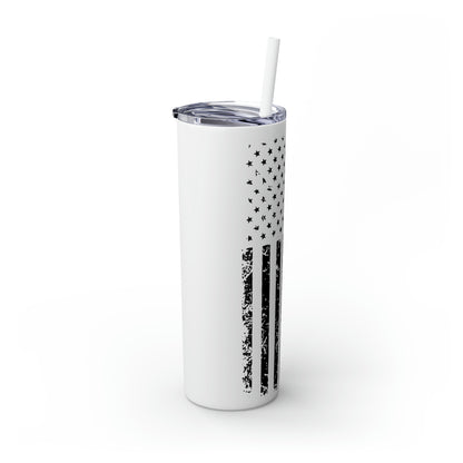 2A Flag Skinny Tumbler with Straw, 20oz