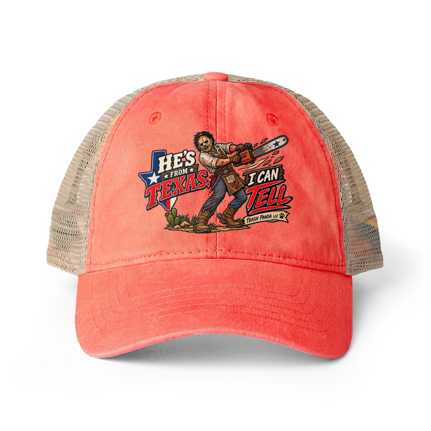 He's From Texas Women's Washed Mesh-Back Ponytail Cap