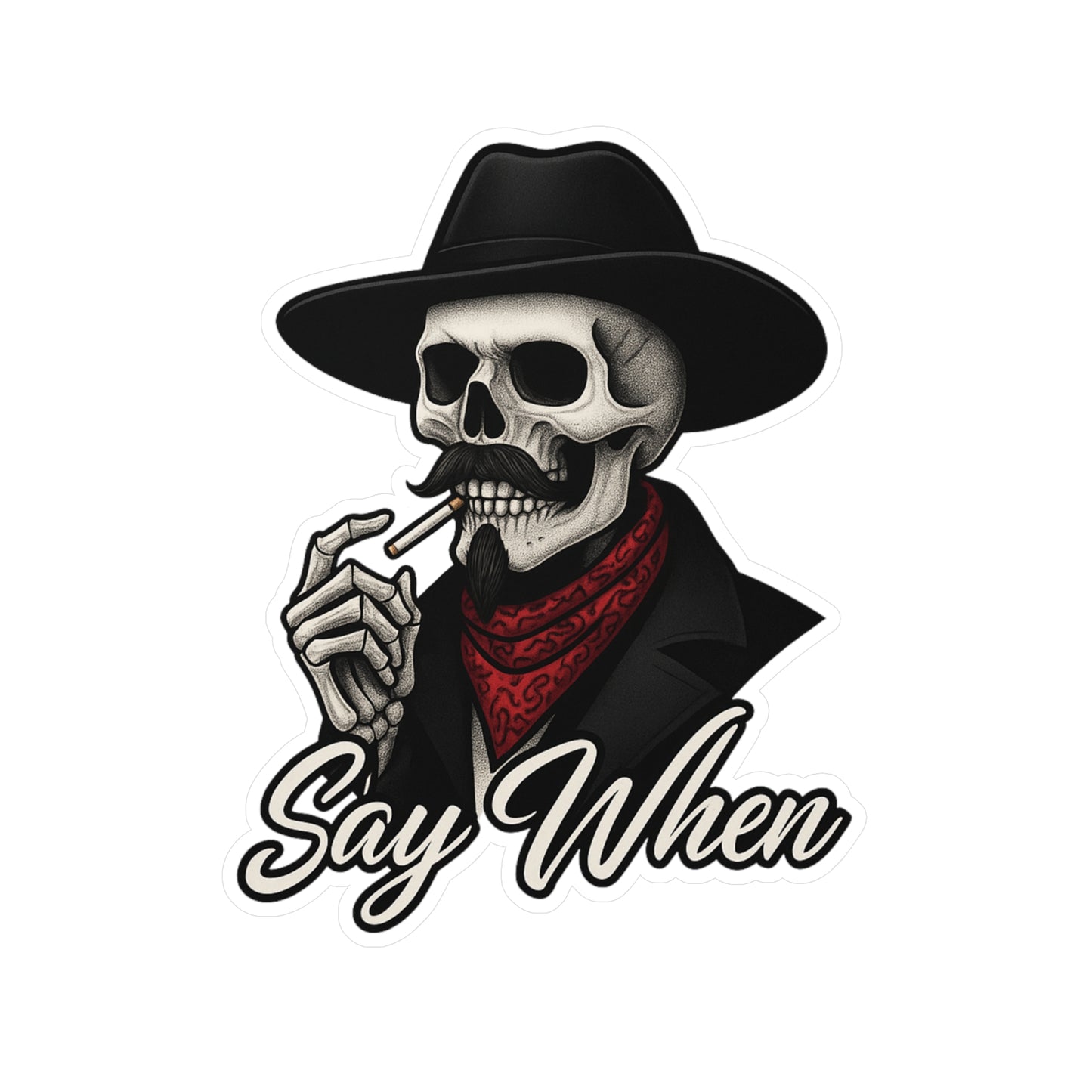 Say When Doc Holiday Skeleton Skull Tombstone Quote Western Vinyl Decal
