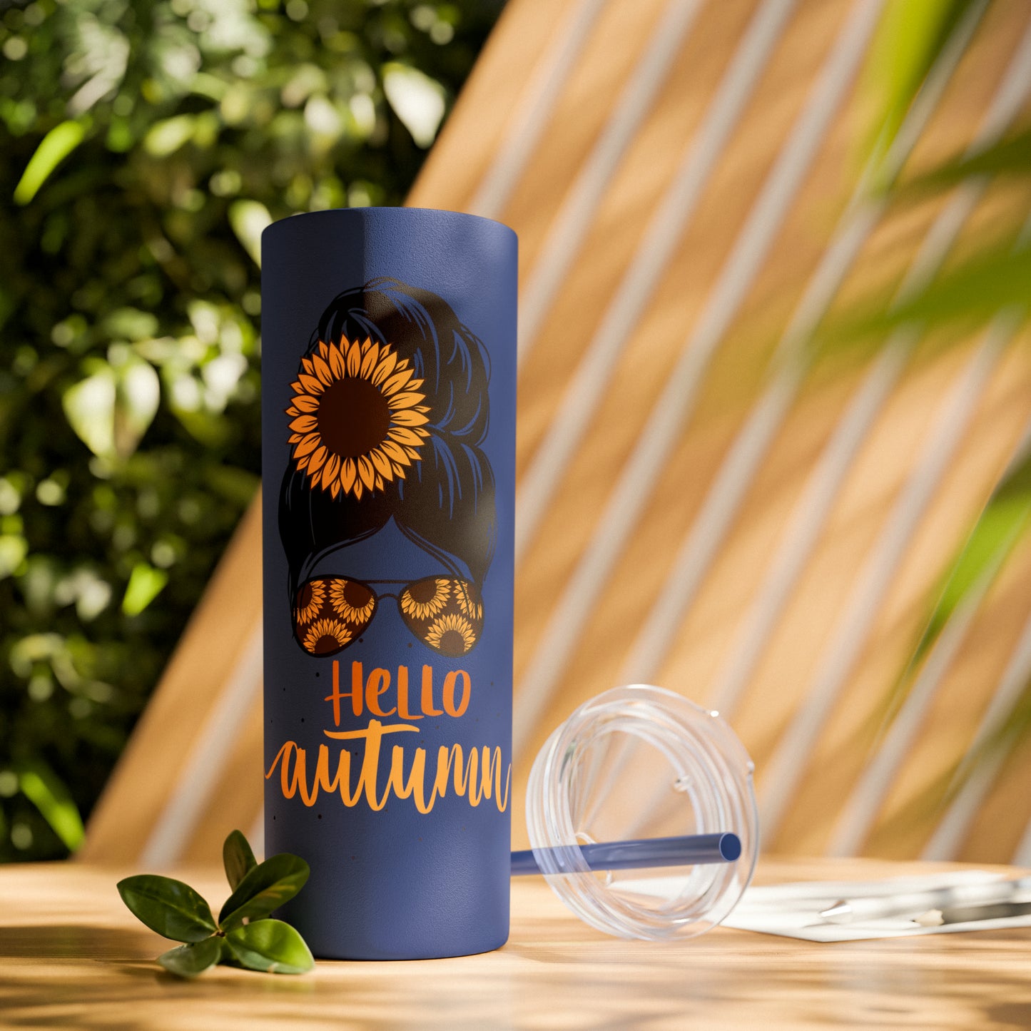 Hello Autumn Skinny Tumbler with Straw, 20oz