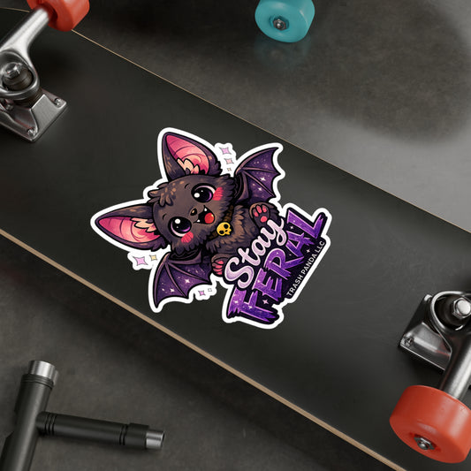 Stay Feral Cute Bat Vinyl Decal