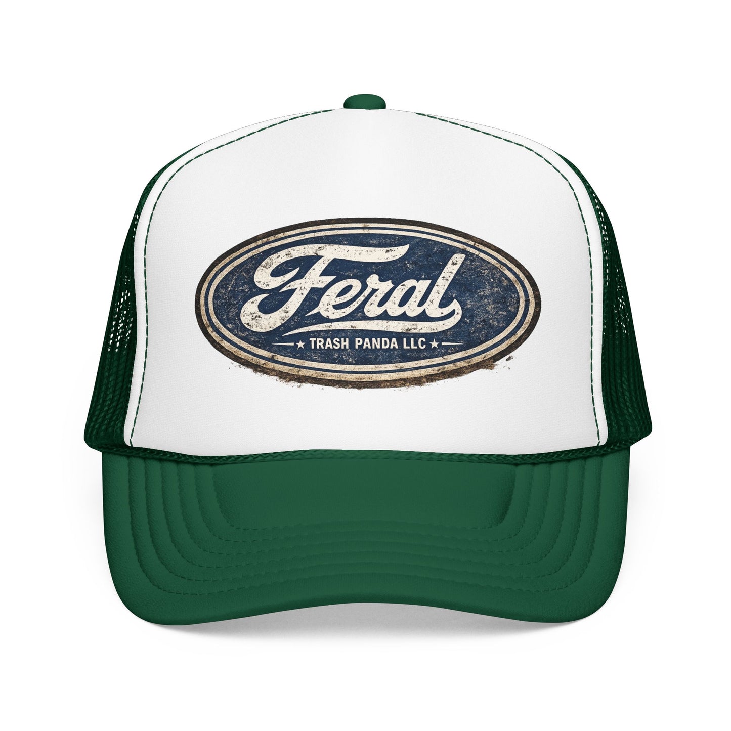 Feral Blue Oval Foam Trucker Hat (Printed)