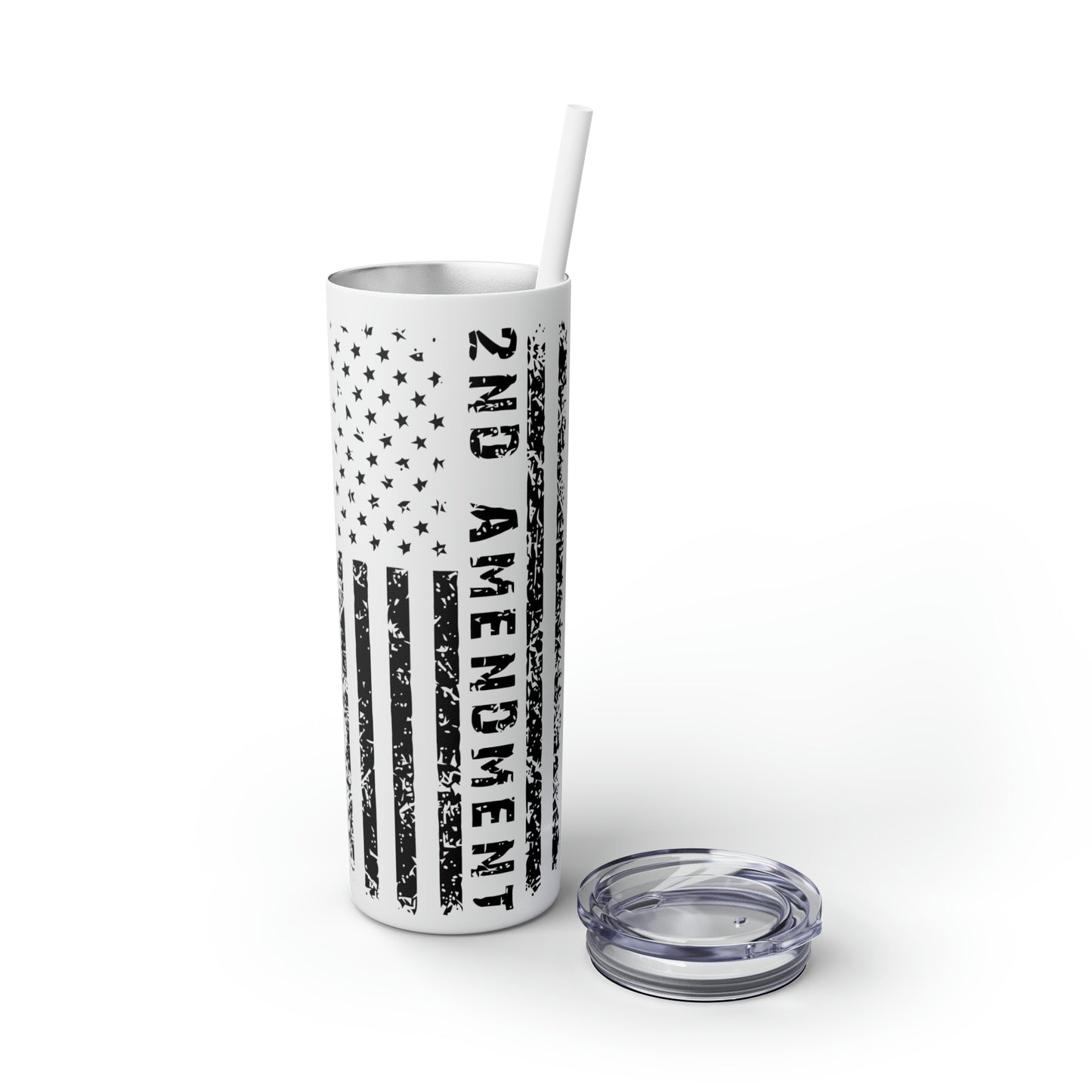 2A Flag Skinny Tumbler with Straw, 20oz