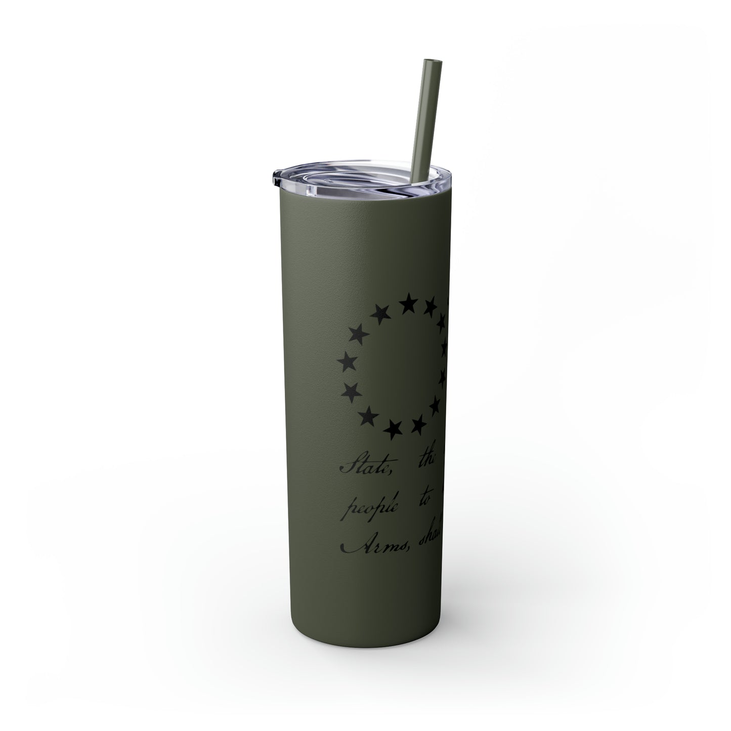 2A Betsy Flag Skinny Tumbler with Straw, 20oz