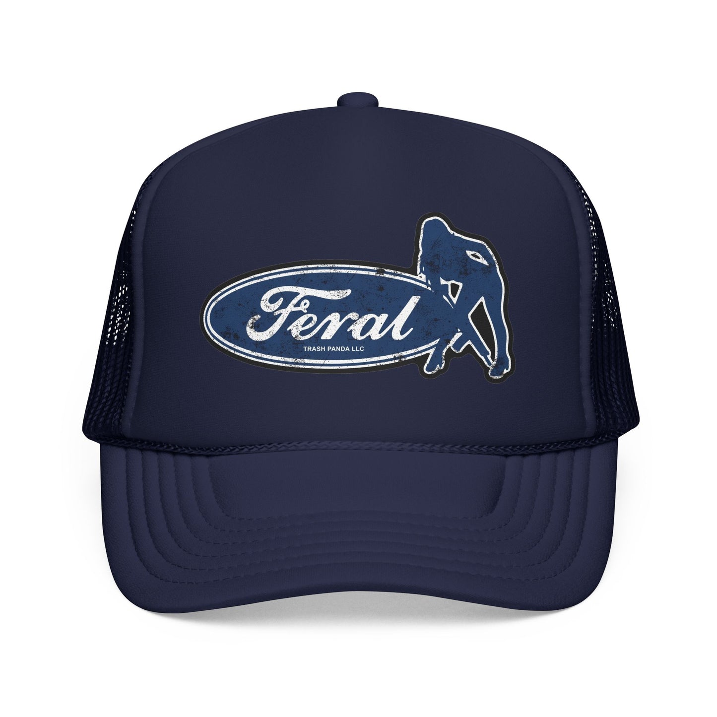 Feral Blue Oval Foam Trucker Hat (Printed)