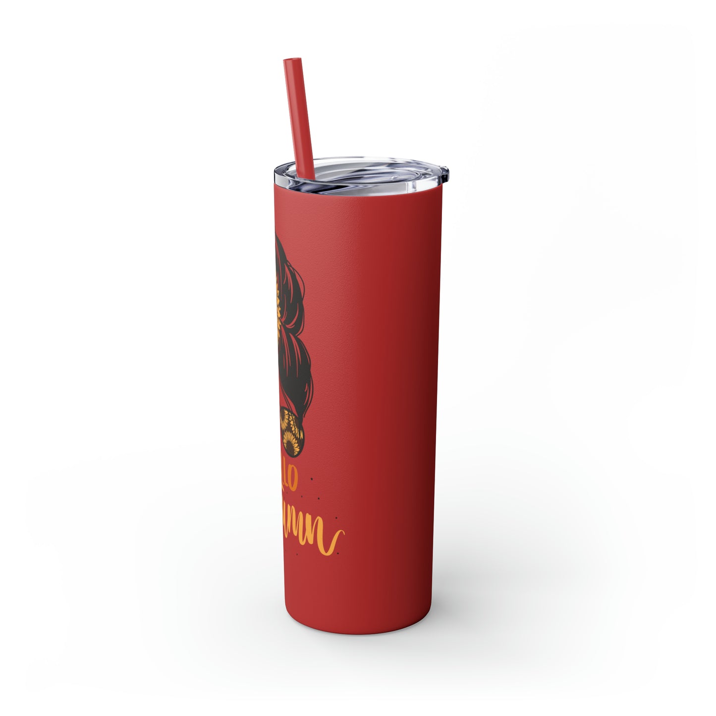 Hello Autumn Skinny Tumbler with Straw, 20oz