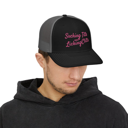 Sucking Ts and Licking Cs (Pink Thread) Richardson 112 Snapback Trucker Cap