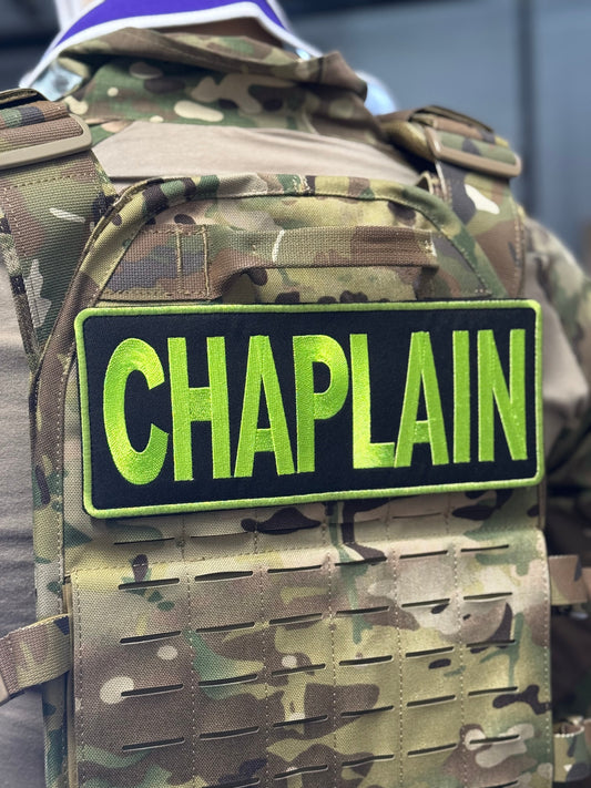 CHAPLAIN Patches (4” x 10”) and (2”x4”) Hook and Loop