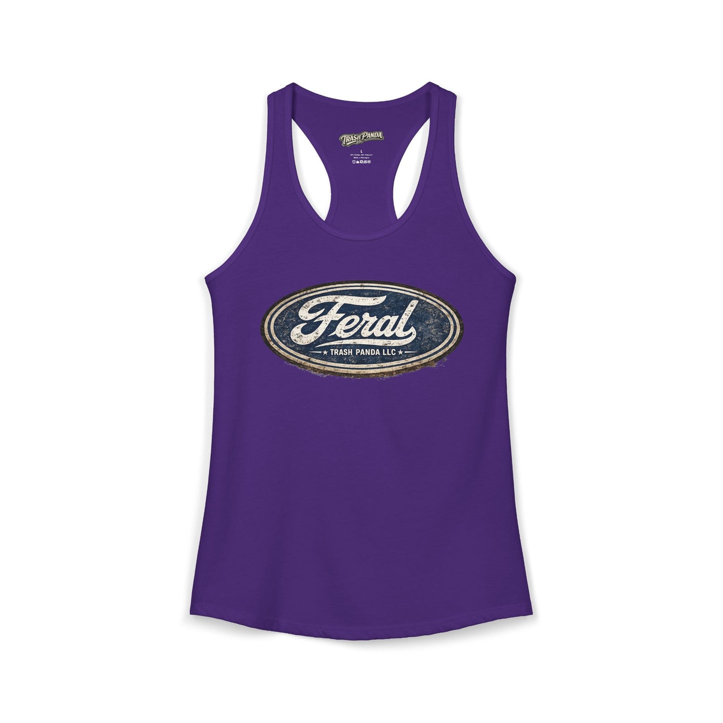 Feral Blue Oval Women's Ideal Racerback Tank
