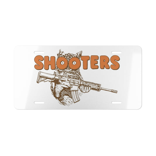 Shooters White Vanity Plate