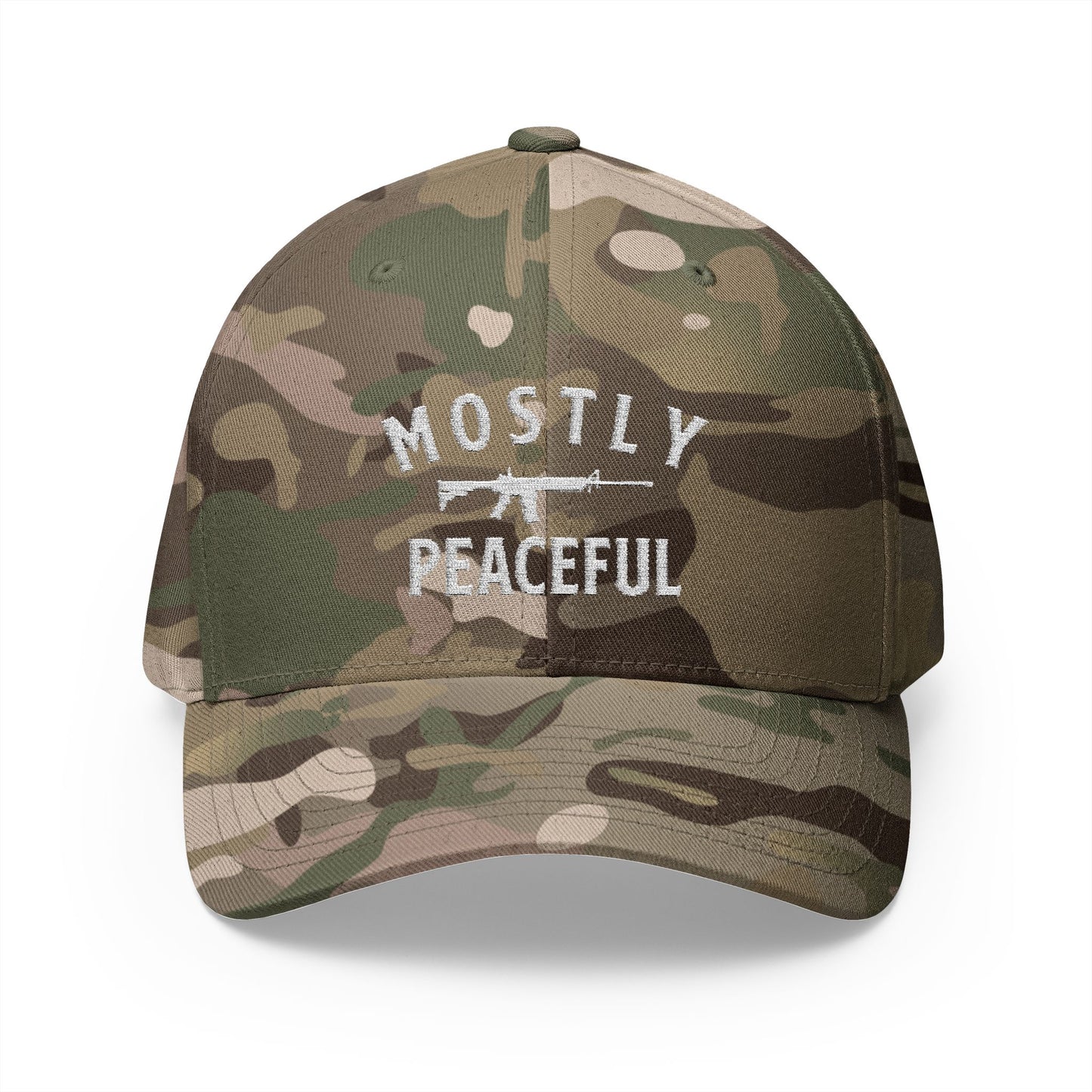 Mostly Peaceful Embroidered FlexFit Hat