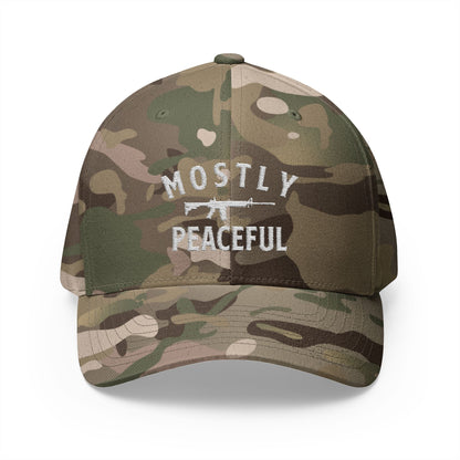 Mostly Peaceful Embroidered FlexFit Hat