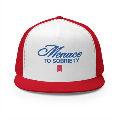 Menace To Sobriety 5 Panel Trucker Cap (Embroidery)