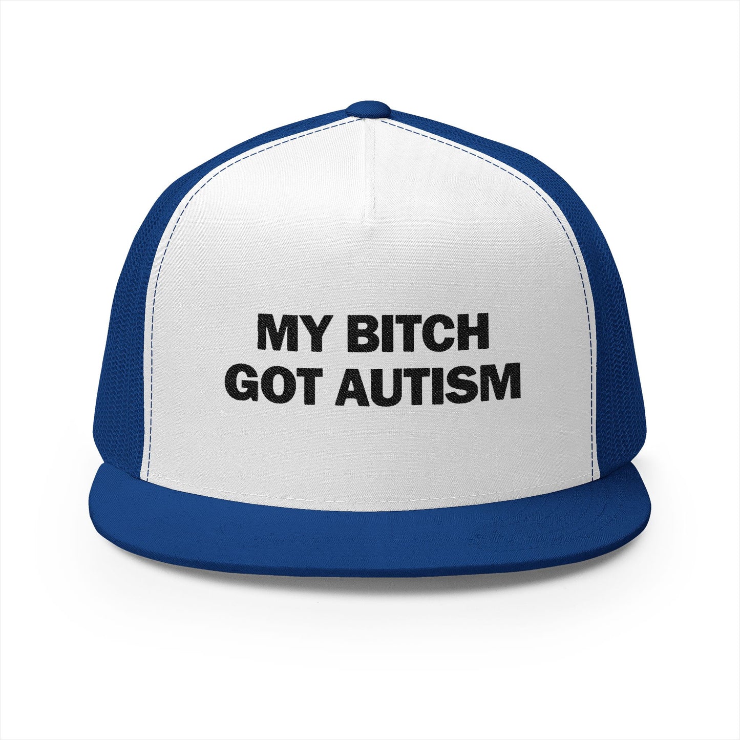My B Got Autism 5 Panel Trucker Cap (Embroidery)