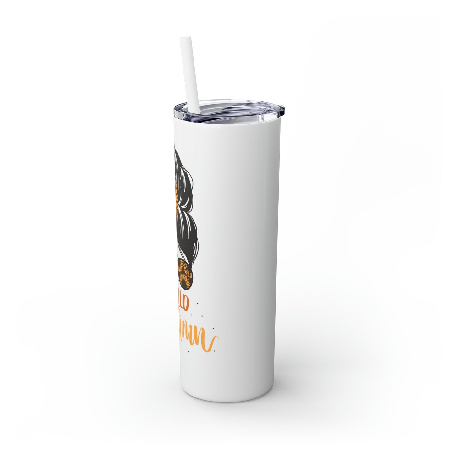 Hello Autumn Skinny Tumbler with Straw, 20oz