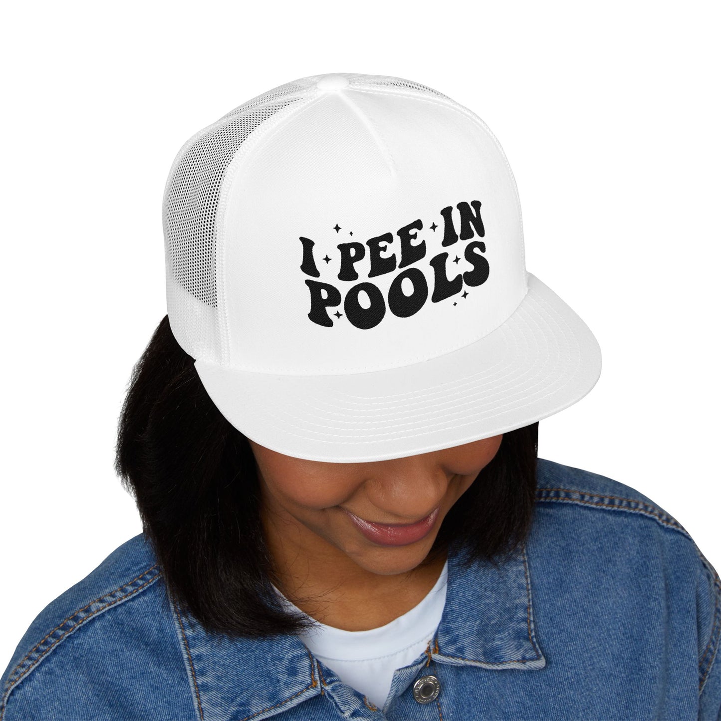 Pee In Pools 5 Panel Trucker Cap (Embroidery)