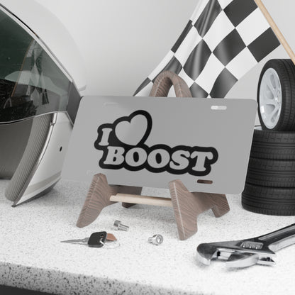 I Heart Boost Grey Vanity Plate