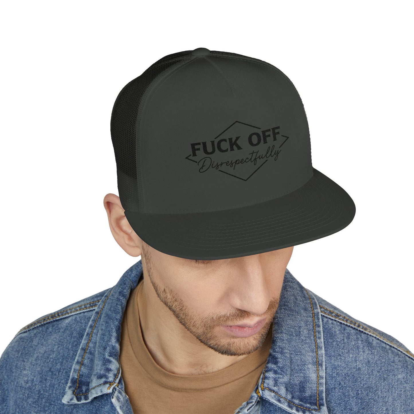 F*CK OFF 5 Panel Trucker Cap (Embroidery)
