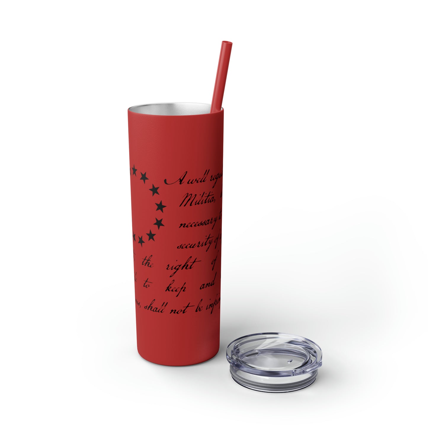 2A Betsy Flag Skinny Tumbler with Straw, 20oz