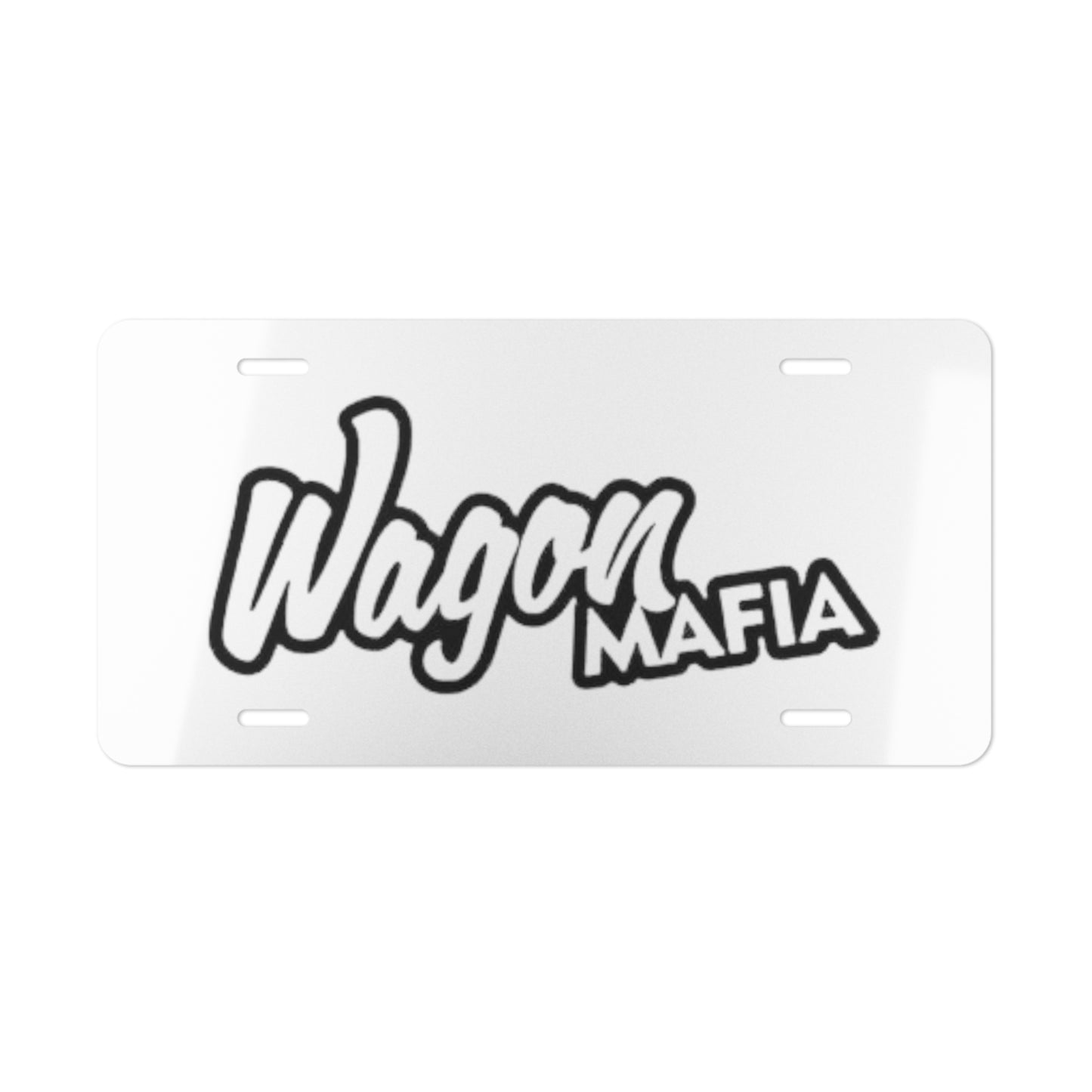 Wagon Mafia White Vanity Plate