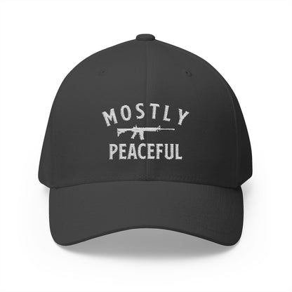Mostly Peaceful Embroidered FlexFit Hat