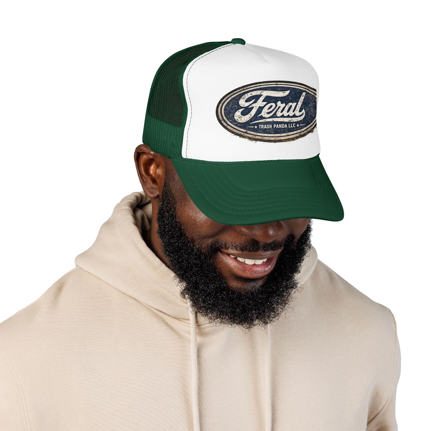 Feral Blue Oval Foam Trucker Hat (Printed)