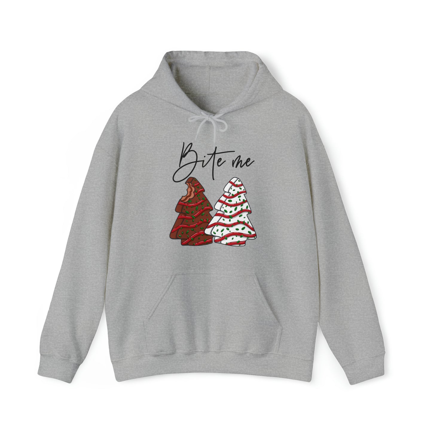 Bite Me Christmas Tree Cake 2.0 Unisex Heavy Blend™ Hooded Sweatshirt