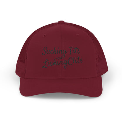 Sucking Ts and Licking Cs (Black Thread) Richardson 112 Snapback Trucker Cap