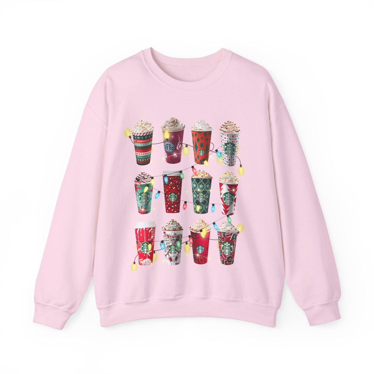 Starbucks Christmas Lights Sweatshirt Unisex Heavy Blend™ Crewneck Sweatshirt