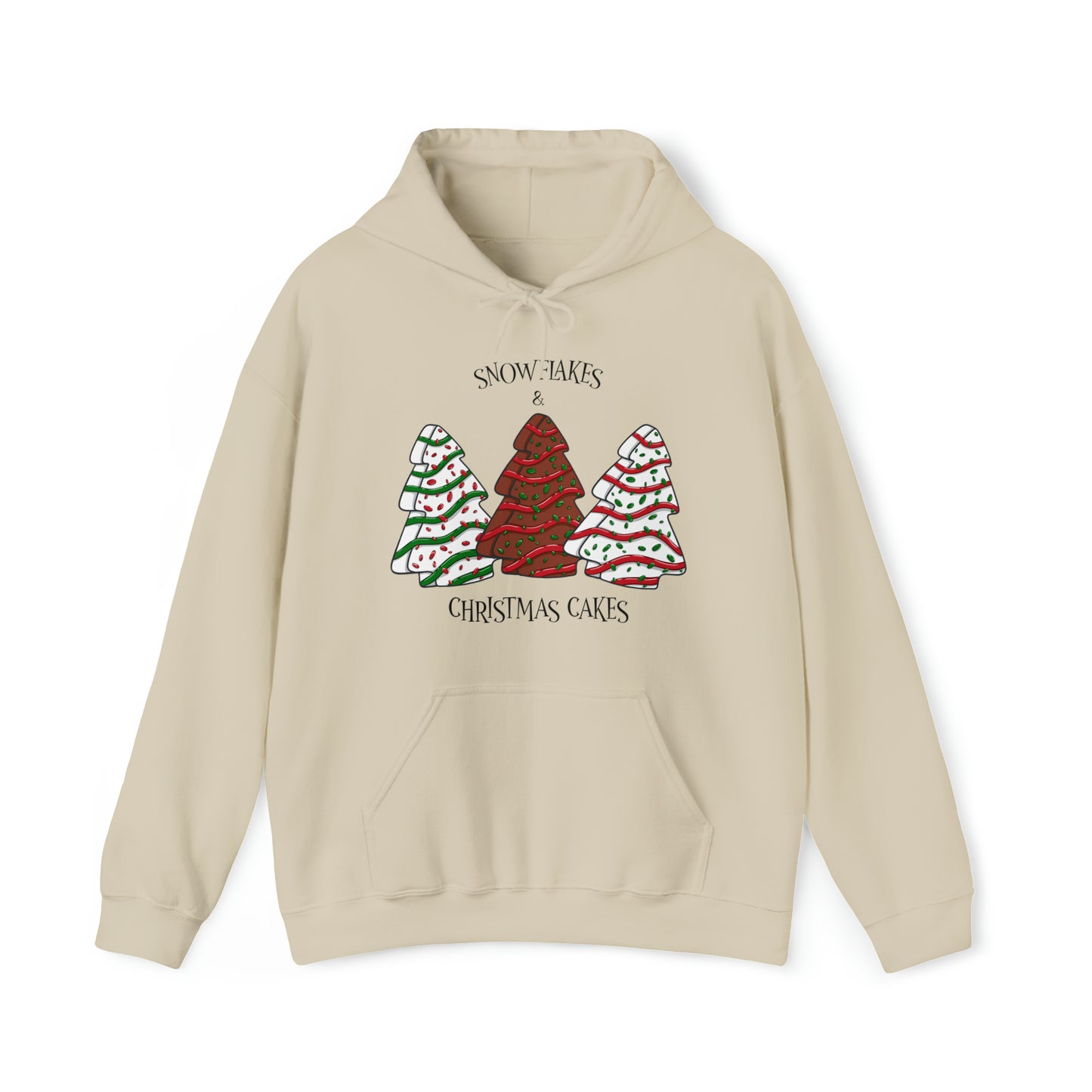 Snowflakes & Christmas Tree Cake Unisex Heavy Blend™ Hooded Sweatshirt