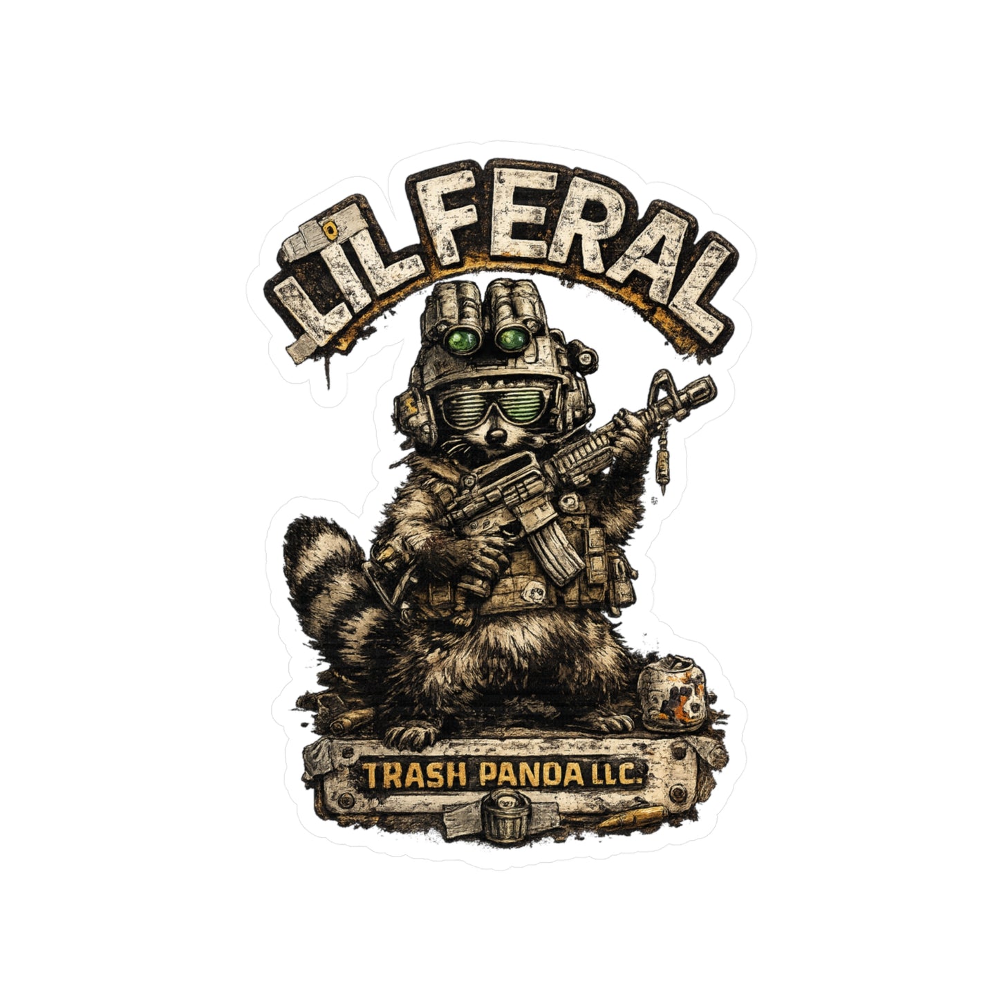 Lil Feral Raccoon Vinyl Decal