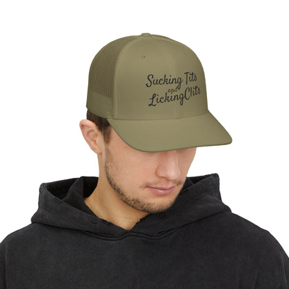 Sucking Ts and Licking Cs (Black Thread) Richardson 112 Snapback Trucker Cap