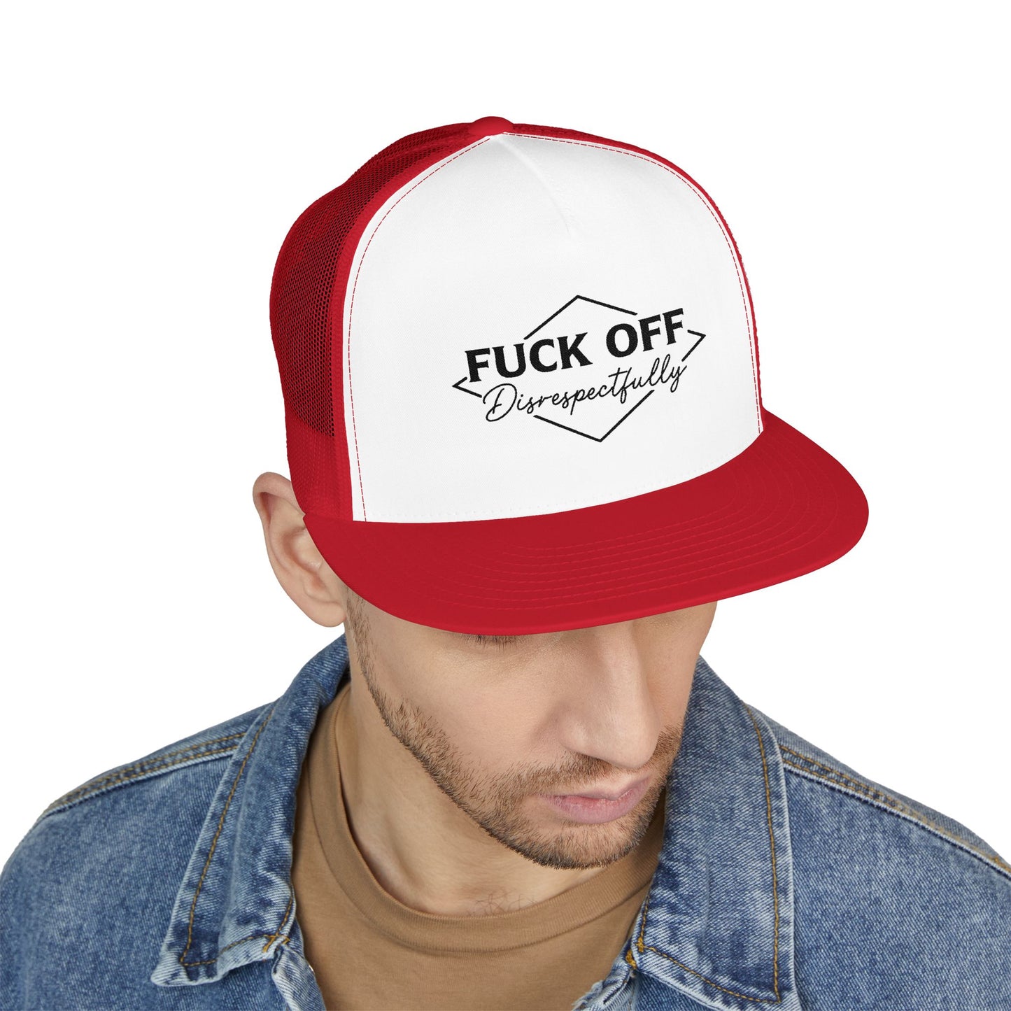 F*CK OFF 5 Panel Trucker Cap (Embroidery)