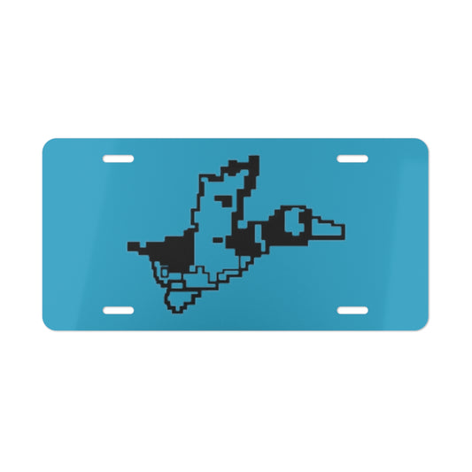 8-bit Duck Hunter Turquoise Vanity Plate