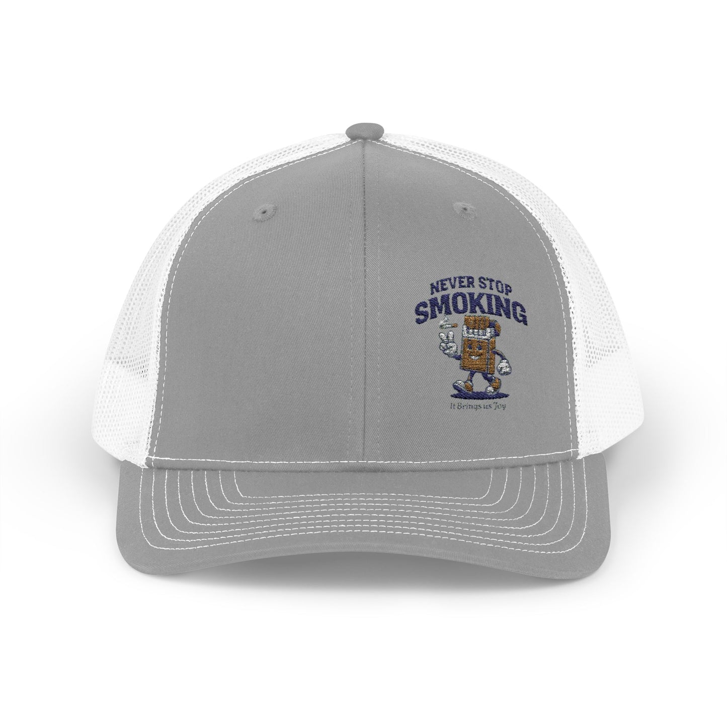 Never Stop Smoking Richardson 112 Snapback Trucker Cap