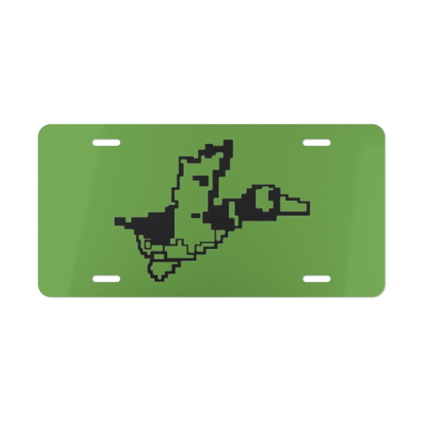 8-bit Duck Hunter Green Vanity Plate