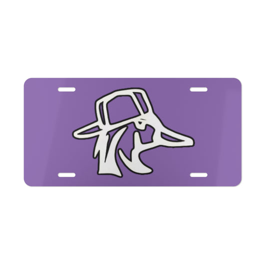 Backward Hat Duck Purple Vanity Plate