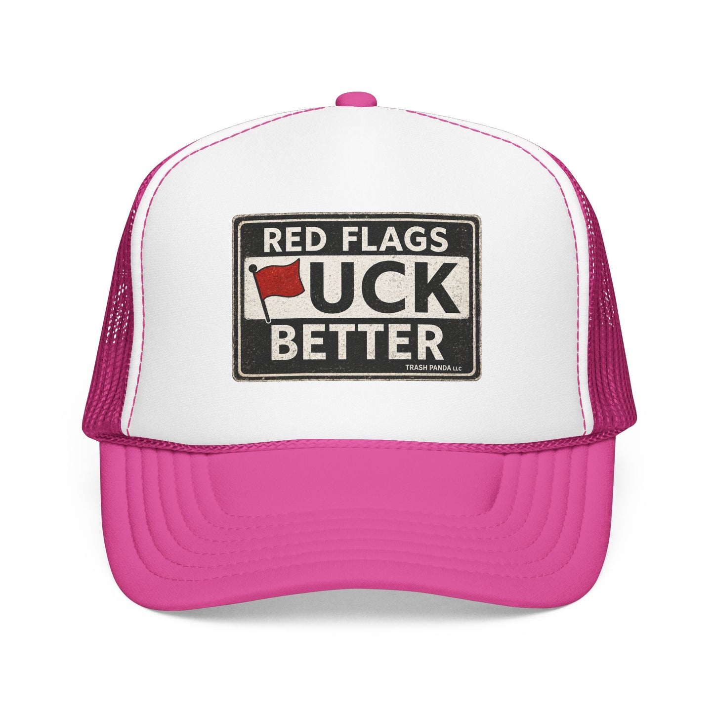 Red Flags F Better Foam Trucker Hat (Printed)