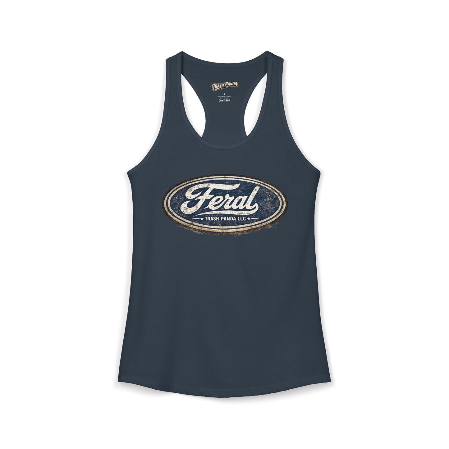 Feral Blue Oval Women's Ideal Racerback Tank
