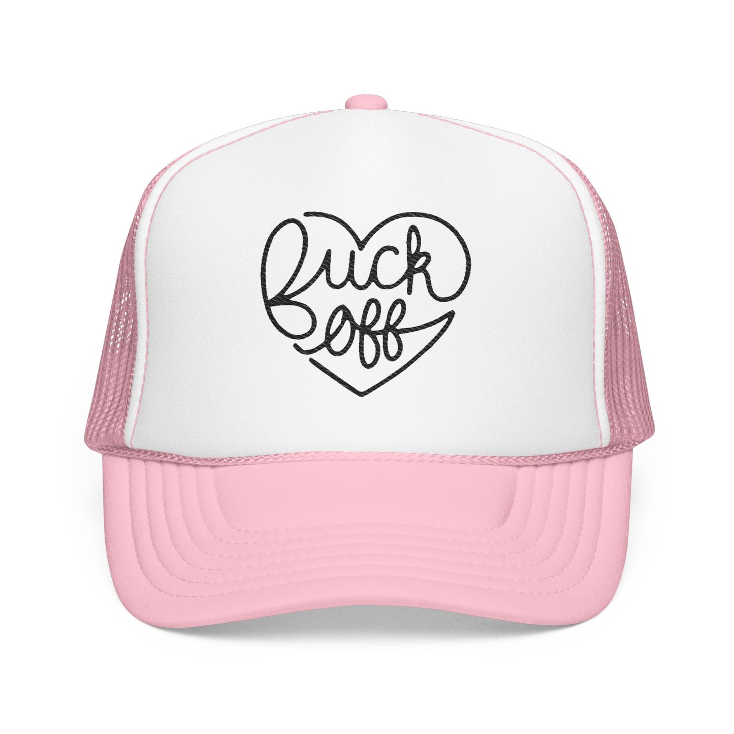 F*ck Off Heart Foam Trucker Hat (Embroidery)