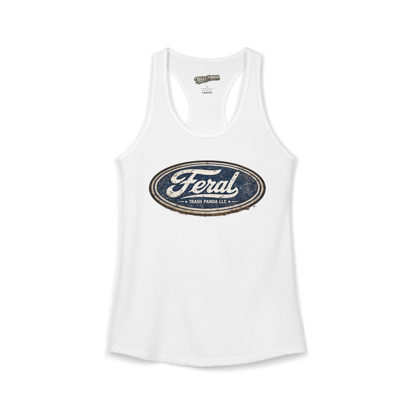 Feral Blue Oval Women's Ideal Racerback Tank