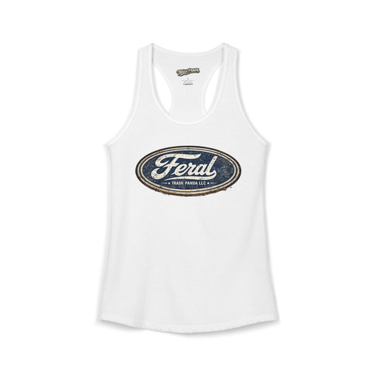 Feral Blue Oval Women's Ideal Racerback Tank