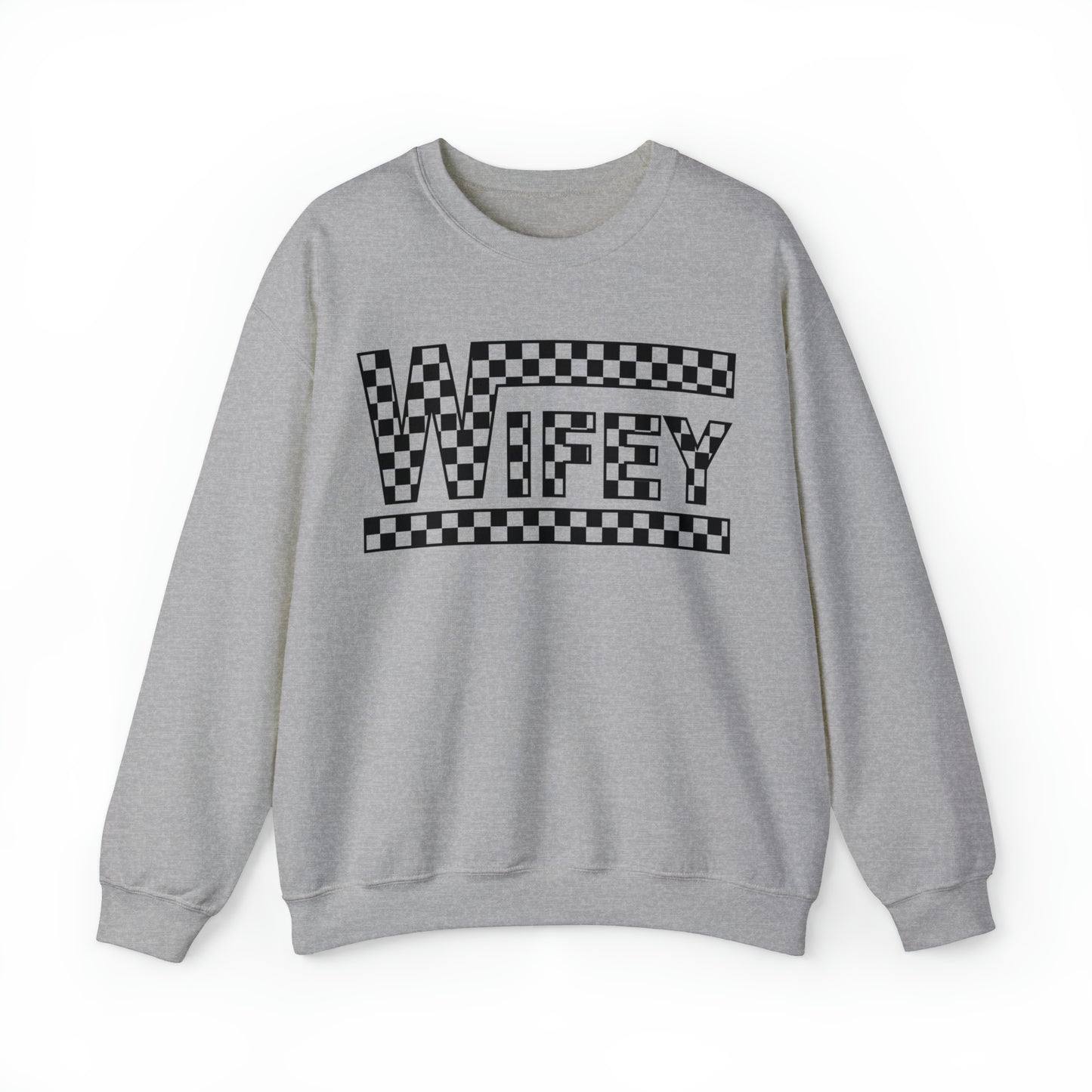 Checkered Wifey Unisex Heavy Blend™ Crewneck Sweatshirt