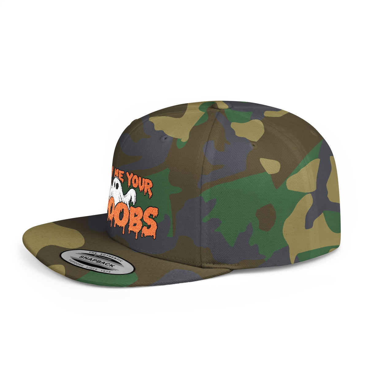 Show Me Your Booobs Flat Bill Snapback (Embroidery)