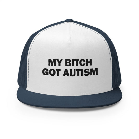 My B Got Autism 5 Panel Trucker Cap (Embroidery)