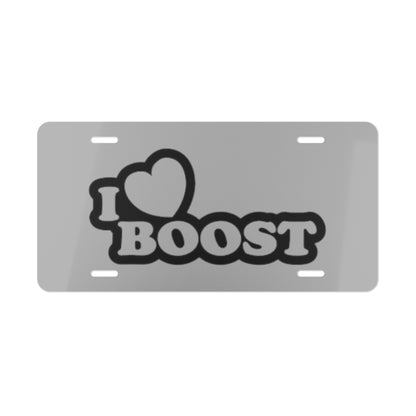 I Heart Boost Grey Vanity Plate
