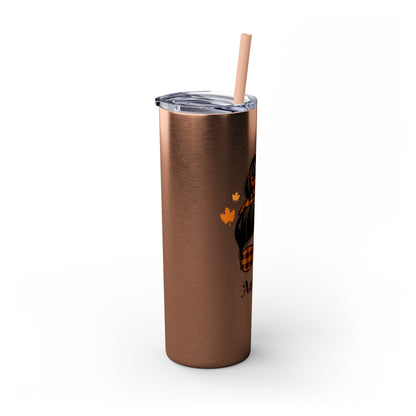 Autumn Mom Skinny Tumbler with Straw, 20oz