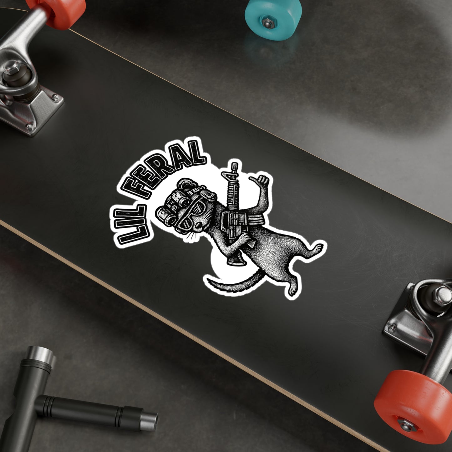Lil Feral Weasel Vinyl Decal