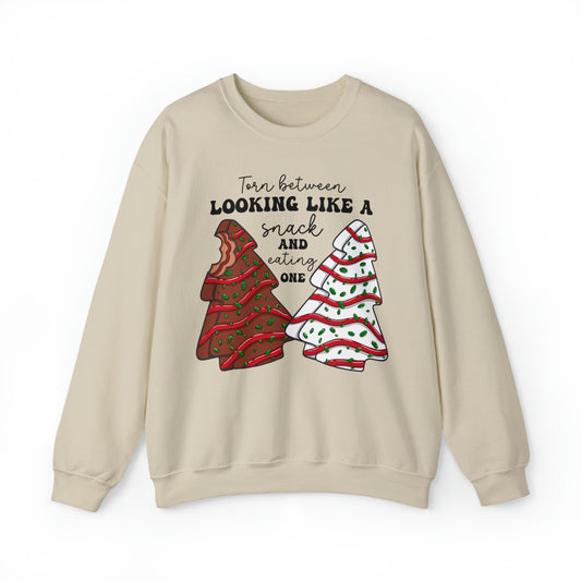 Looking Like A Snack Christmas Tree Cake Sweatshirt Unisex Heavy Blend™ Crewneck Sweatshirt