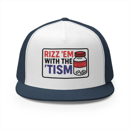 Rizz Em With The Tism (Tynl) 5 Panel Trucker Cap (Embroidery)